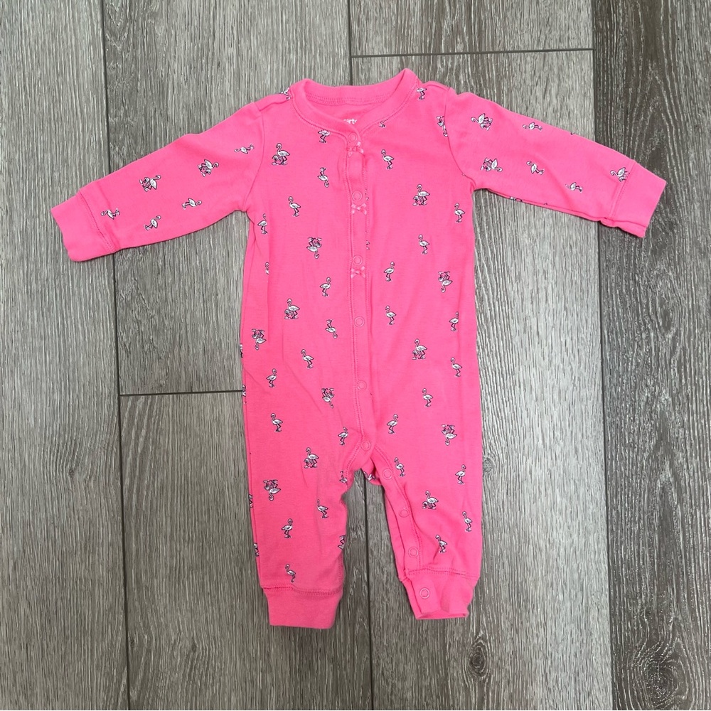 CARTERS FOOTLESS SNAP UP SLEEPER PINK FLAMINGO 6MO